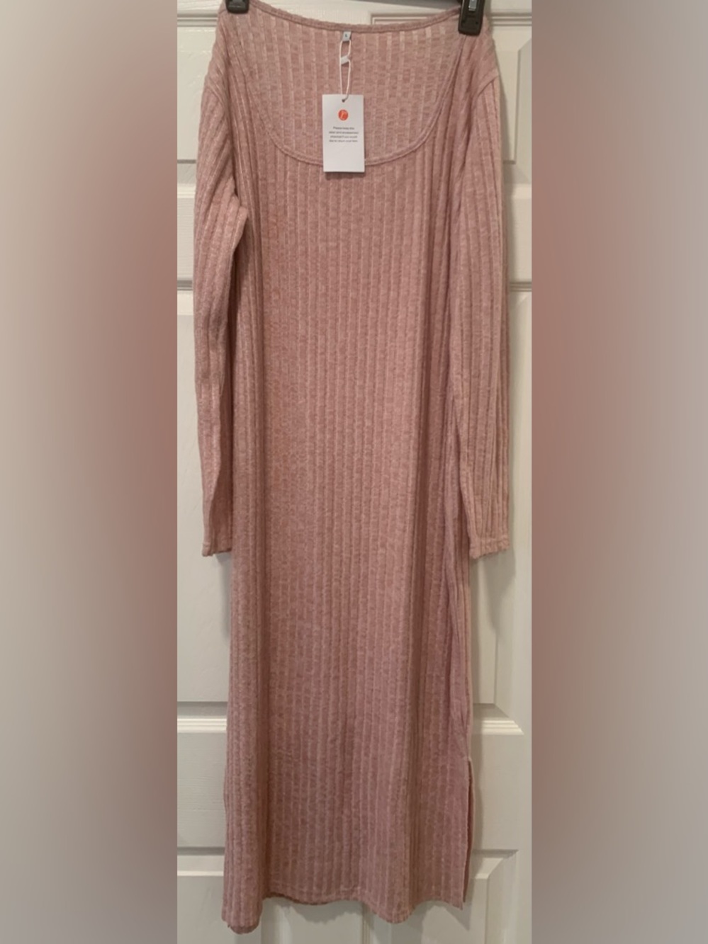 NWT Ribbed Long Sleeve Knit Dress - Blush Pink Maternity